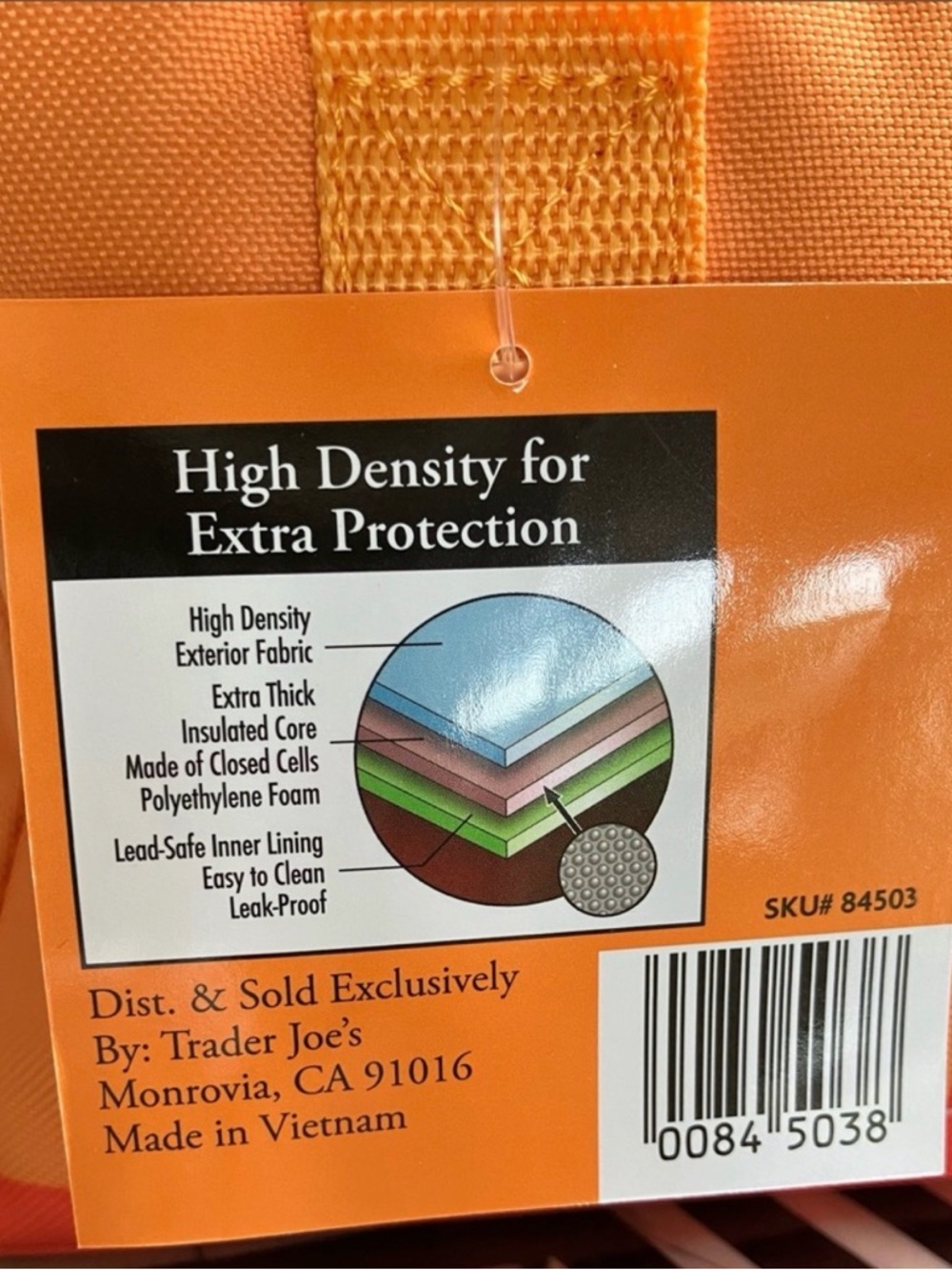 NWT Orange and Green Trader Joe's Mini Insulated Tote Lunch Bag - Picture 5 of 5